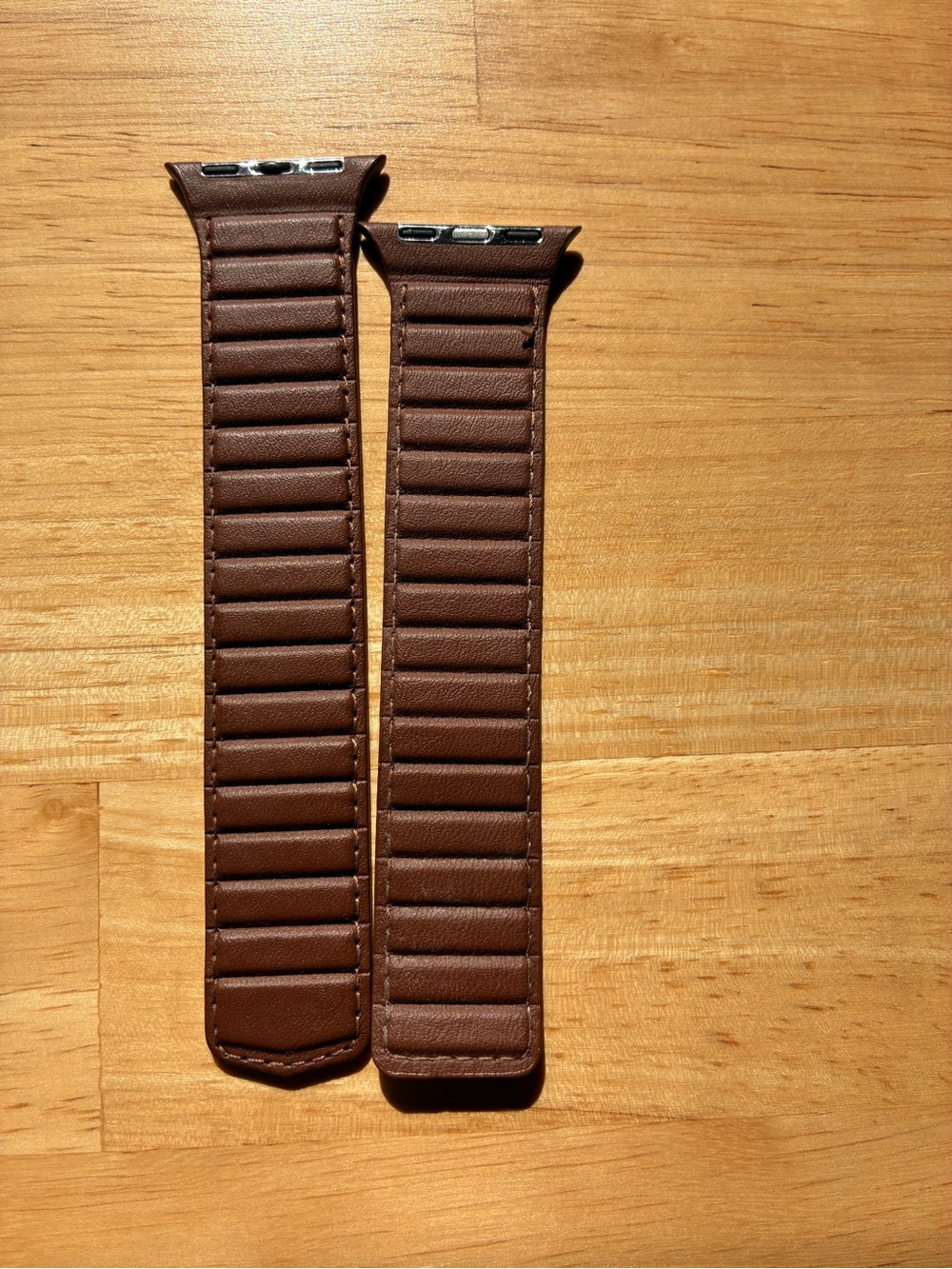 Brown Leather Link-Style Apple Watch Band